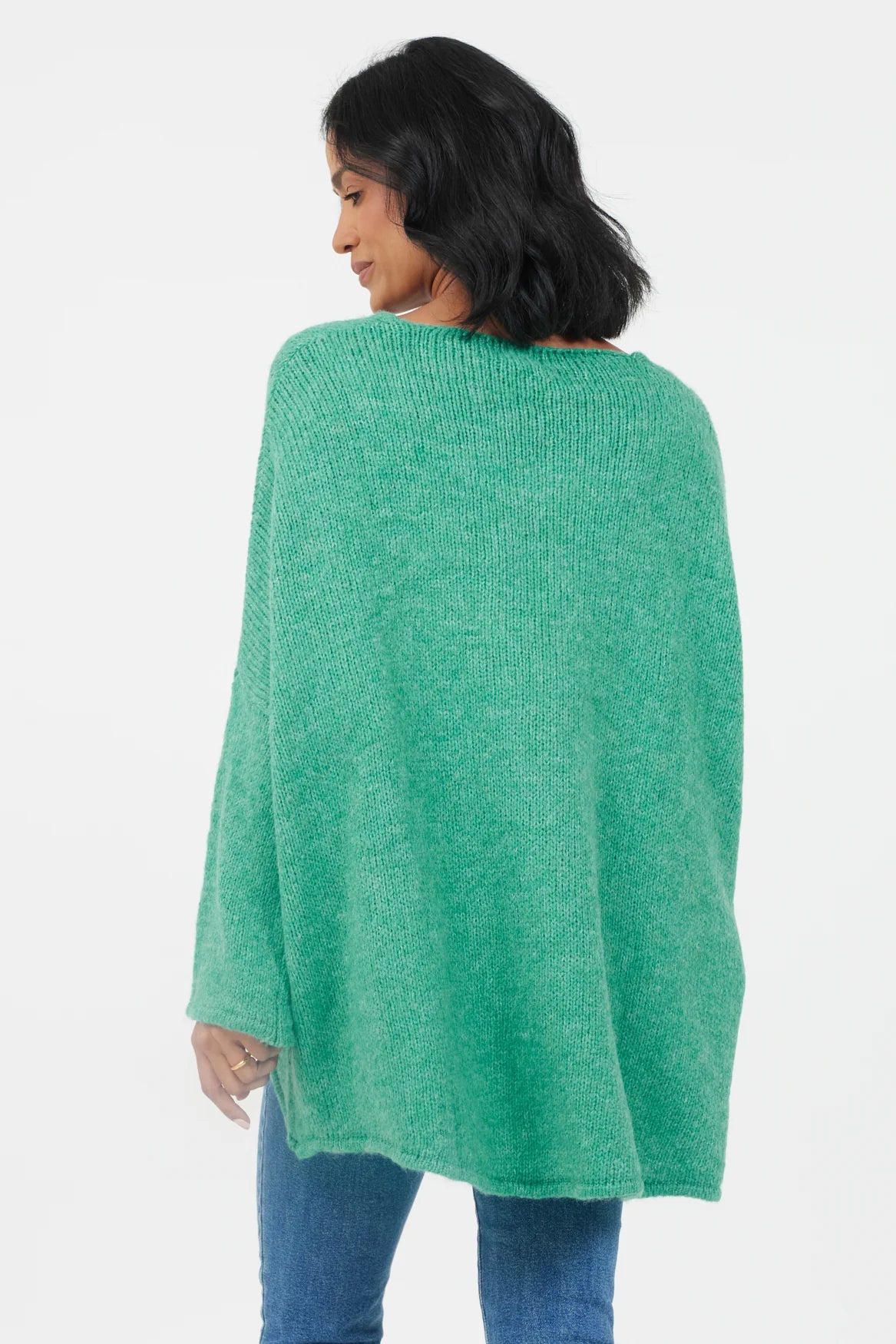 Fortune Oversized Hi-Lo Jumper | Ocean Green