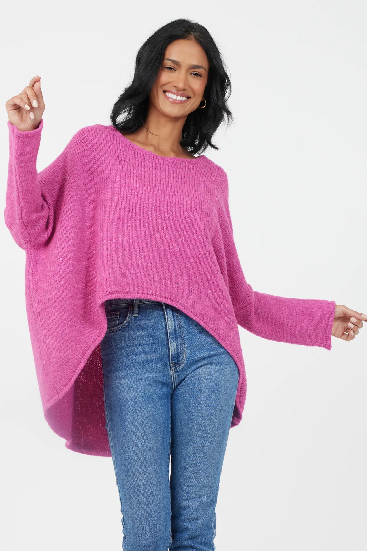 Fortune Oversized Hi-Lo Jumper | Orchid