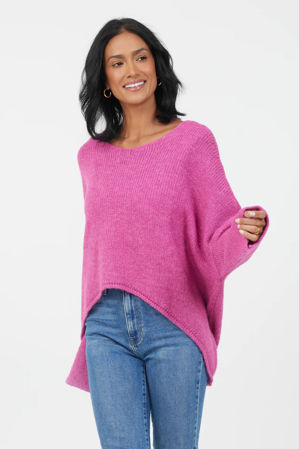 Suzy D Fortune Oversized Hi-Lo Jumper | Orchid