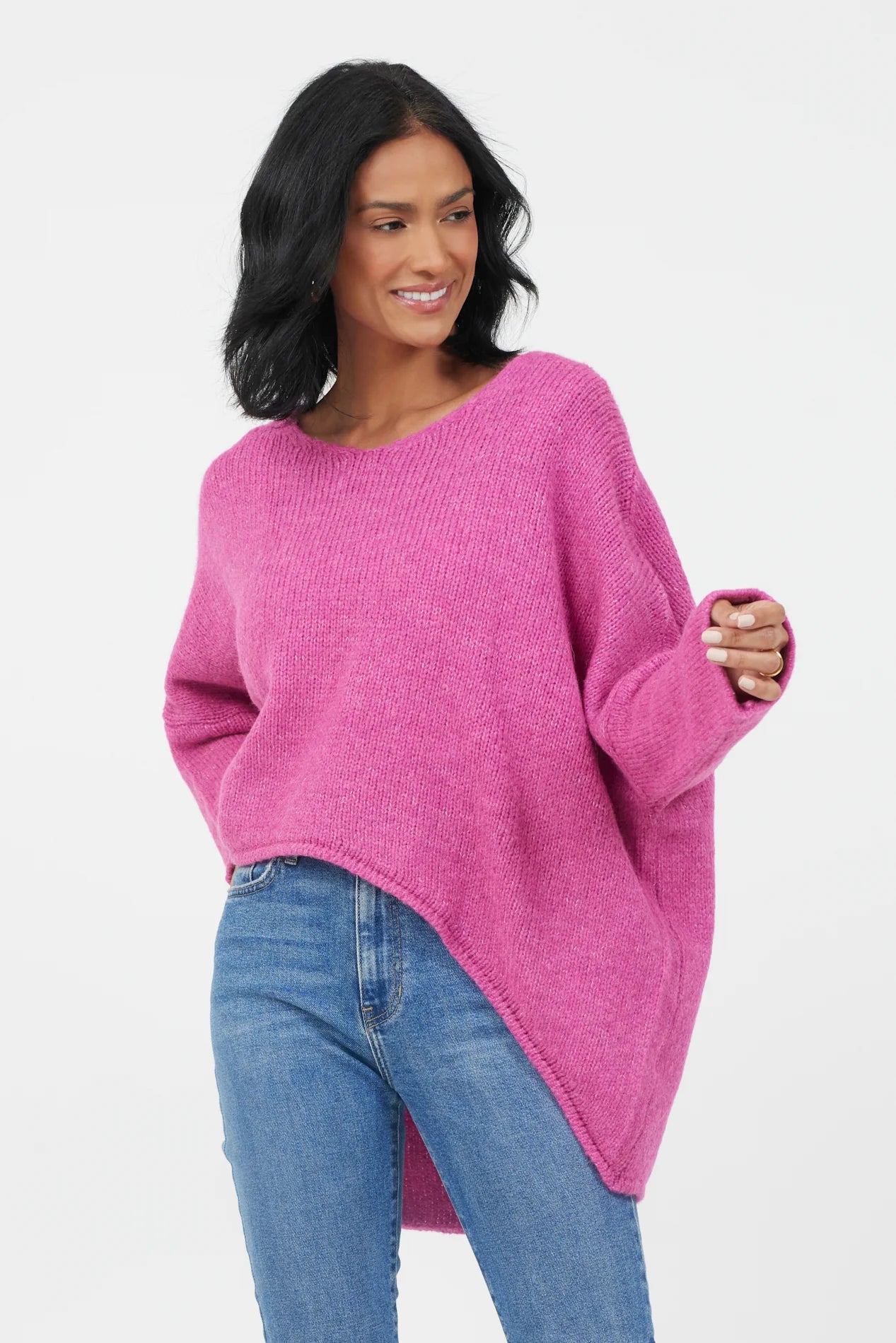 Fortune Oversized Hi-Lo Jumper | Orchid