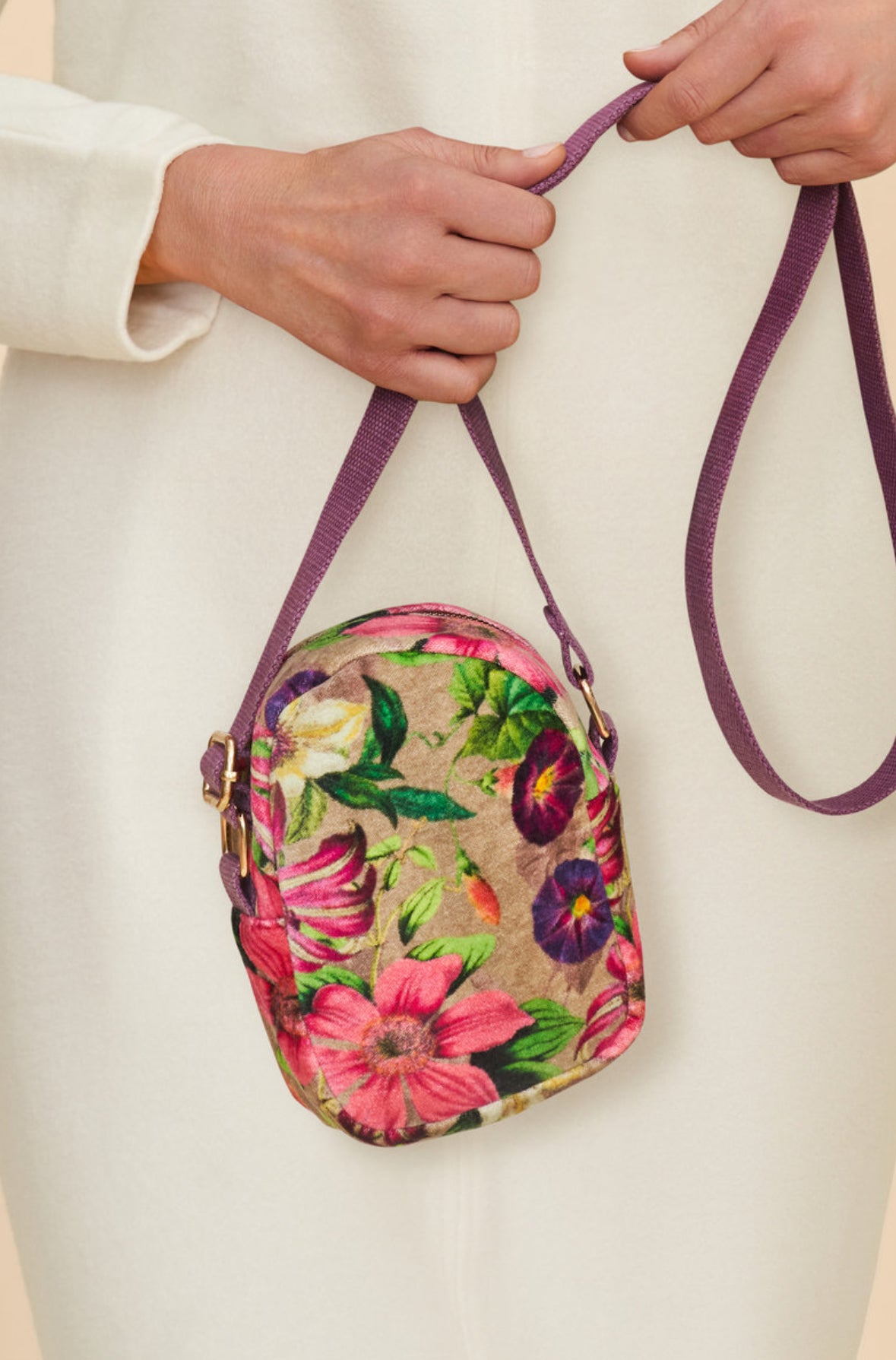 Velvet Crossbody Bag | Oversized Botanicals