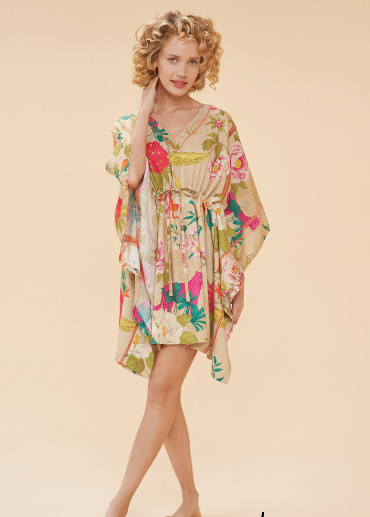 Tropical Flora & Fauna Beach Cover Up | Coconut