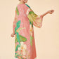 Powder Delicate Tropical Kimono Gown in Candy