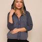 Betsy Stretch Cotton Hooded Jacket | Blue