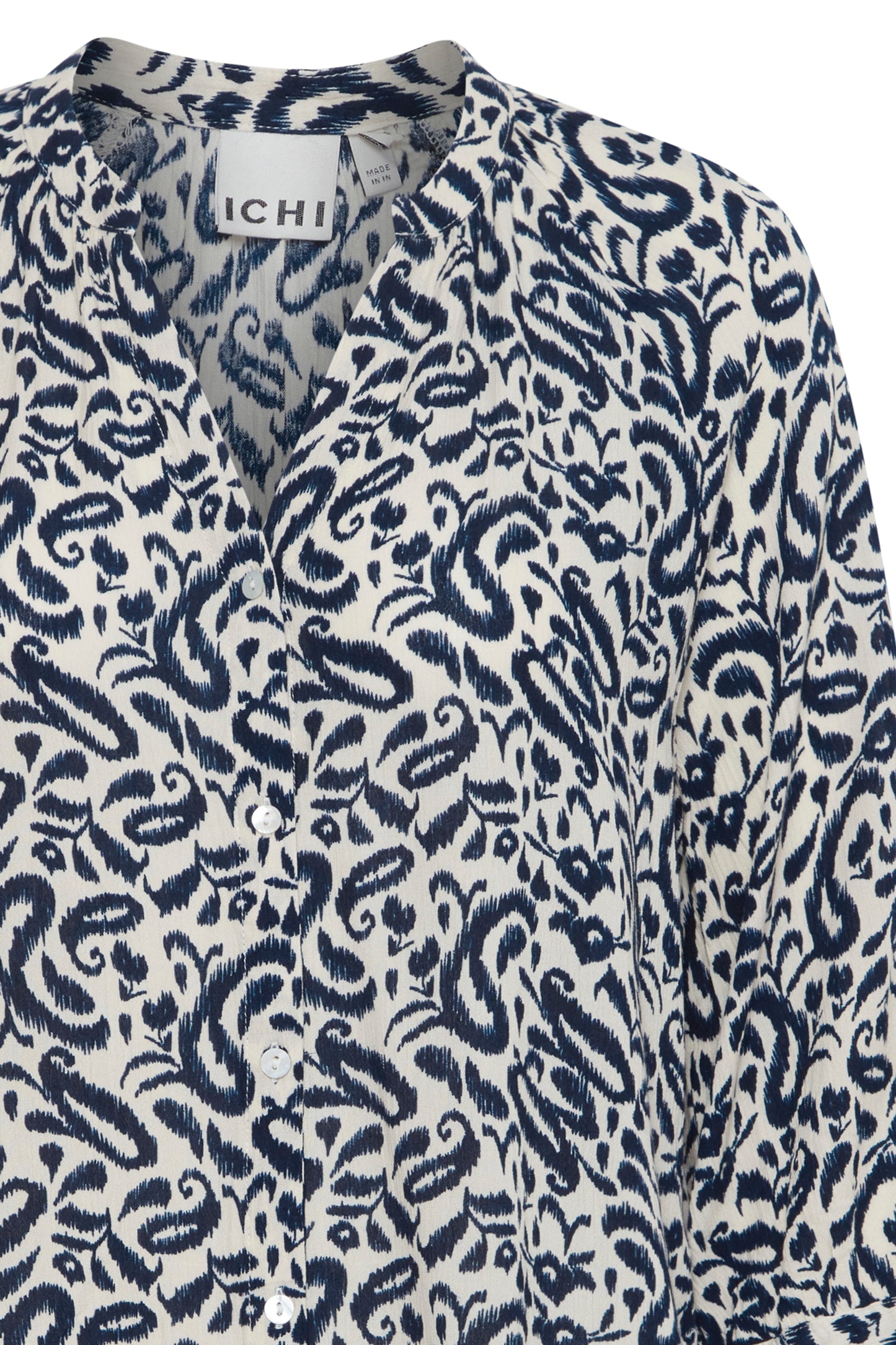 Ichi Marrakech 3/4 Sleeve Shirt | Total Eclipse Paisley