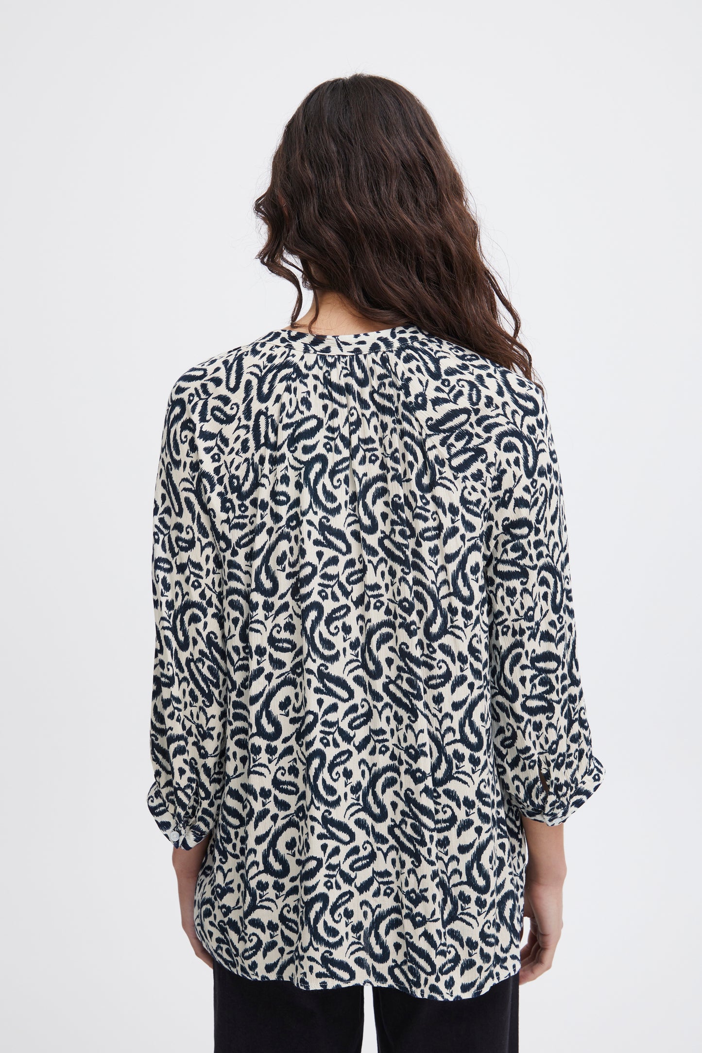 Ichi Marrakech 3/4 Sleeve Shirt | Total Eclipse Paisley