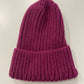 Magenta Ribbed Wool Mix Hat