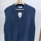 Tessa Knitted Mohair Mix Vest | Denim Blue