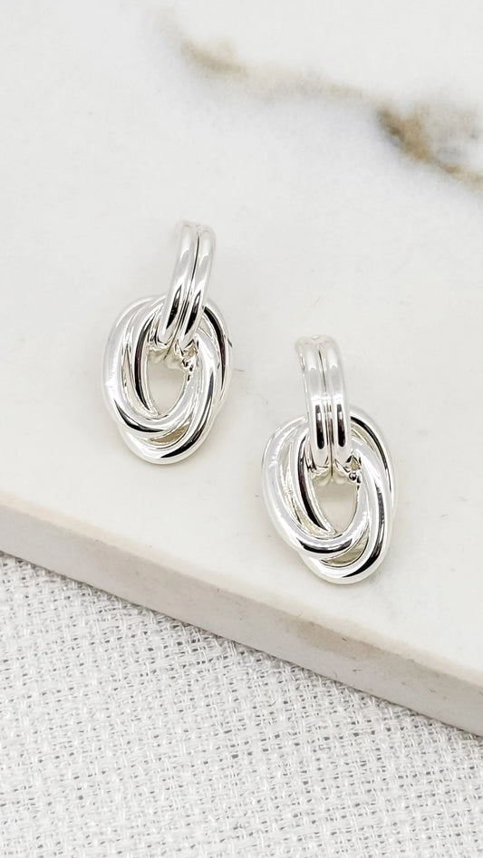 Envy Silver Knot Earring