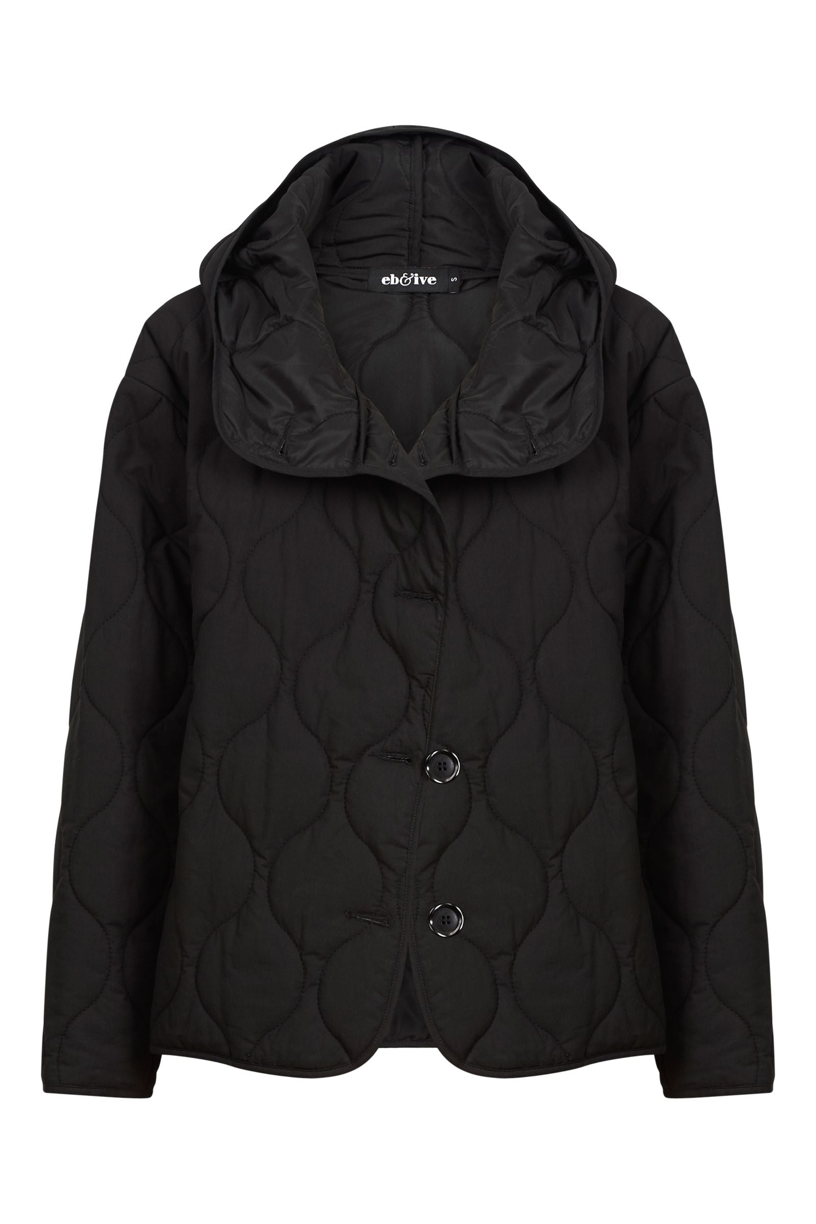 Eb & Ive Rib Hood Jacket | Ebony