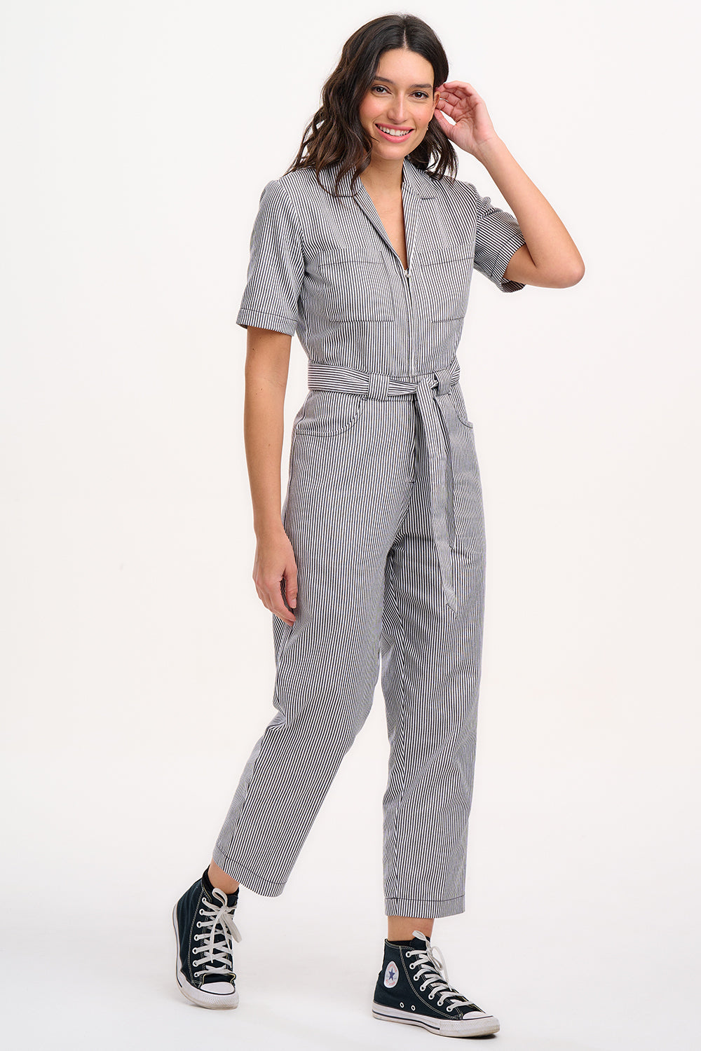 Meredith Boilersuit | Monochrome Stripe