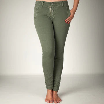 Melly & Co Khaki 4 button jeans