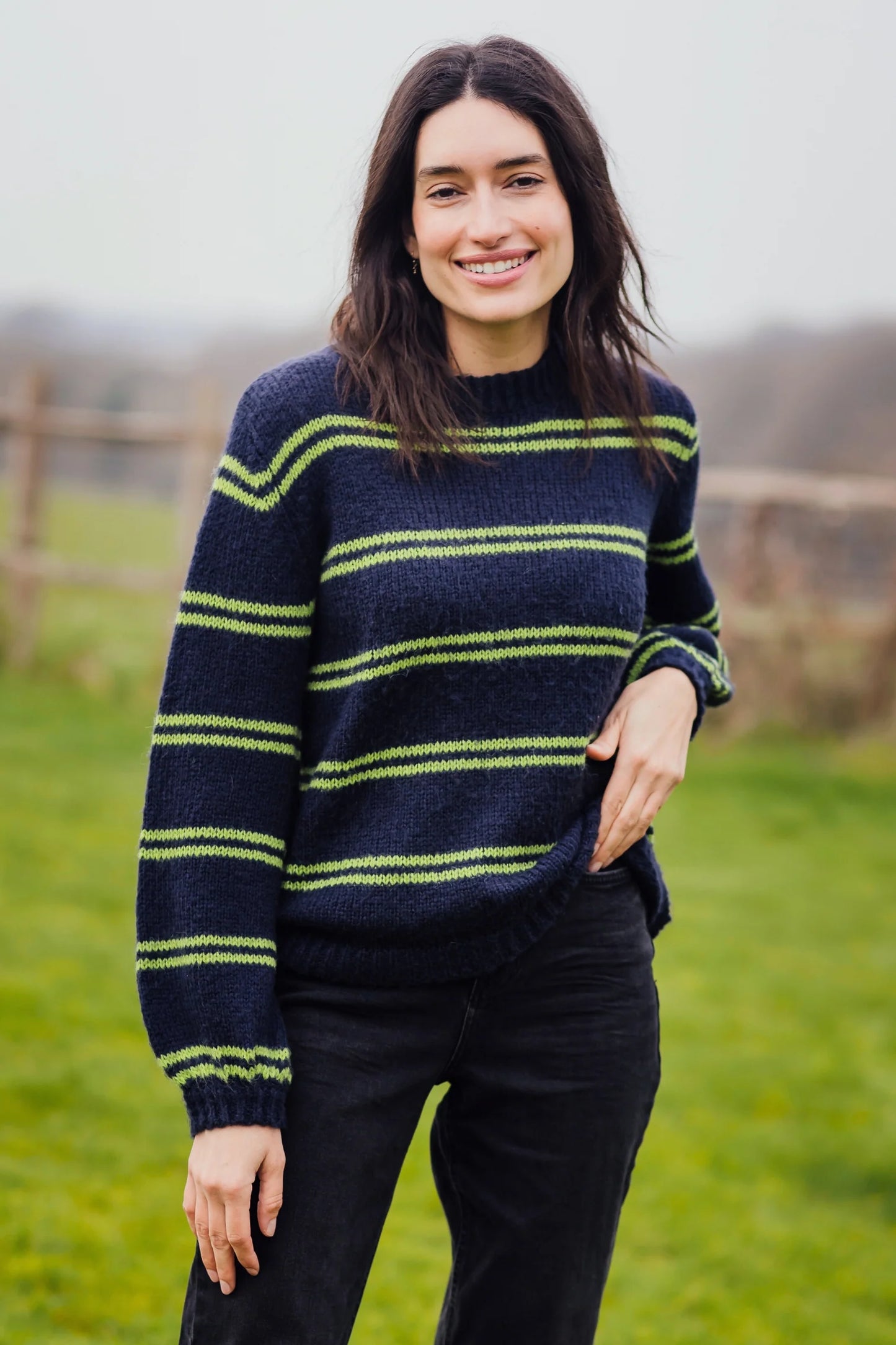 Essie Jumper | Navy Double Stripe