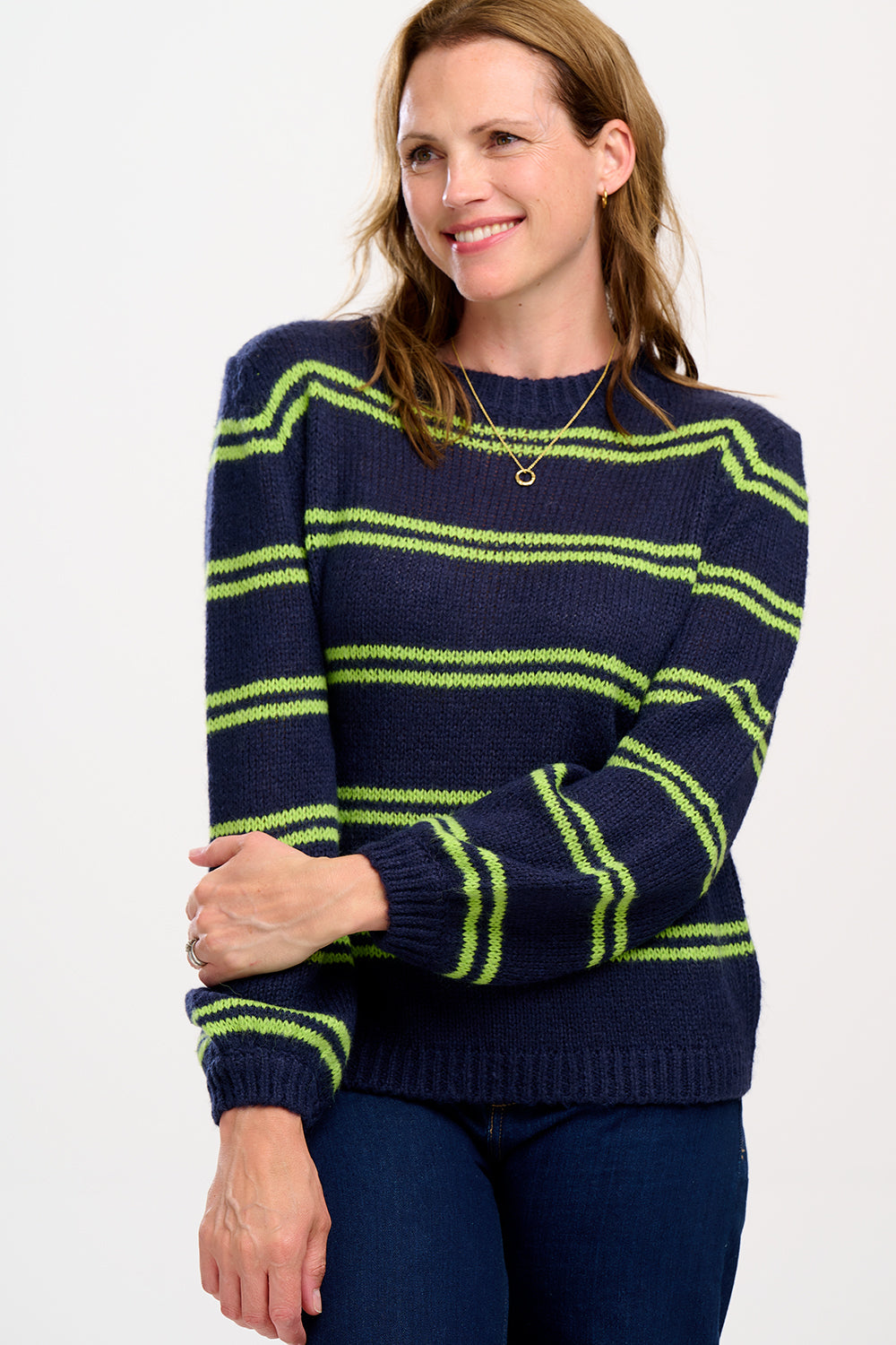 Essie Jumper | Navy Double Stripe