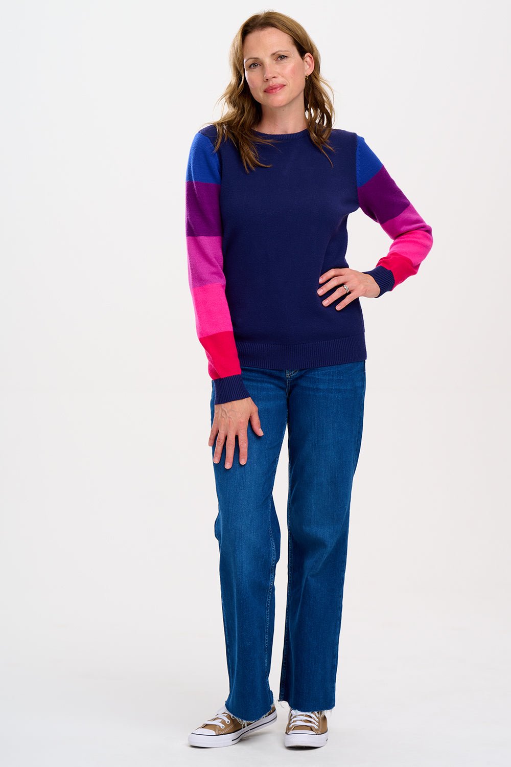 Stacey Jumper | Navy Colour Block