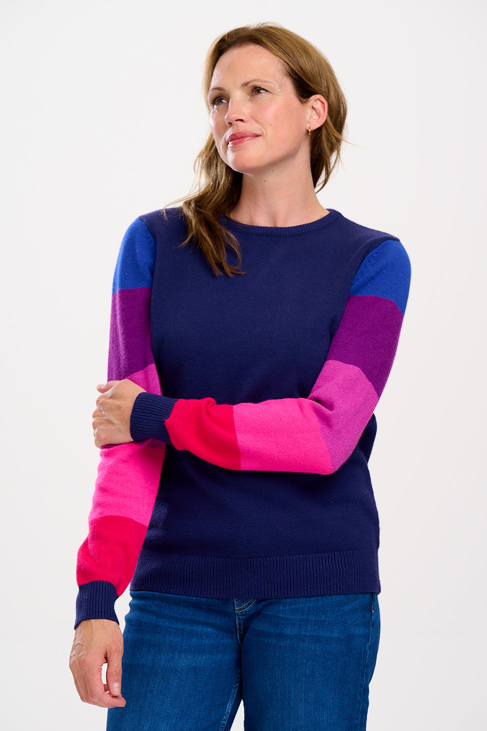 Stacey Jumper | Navy Colour Block