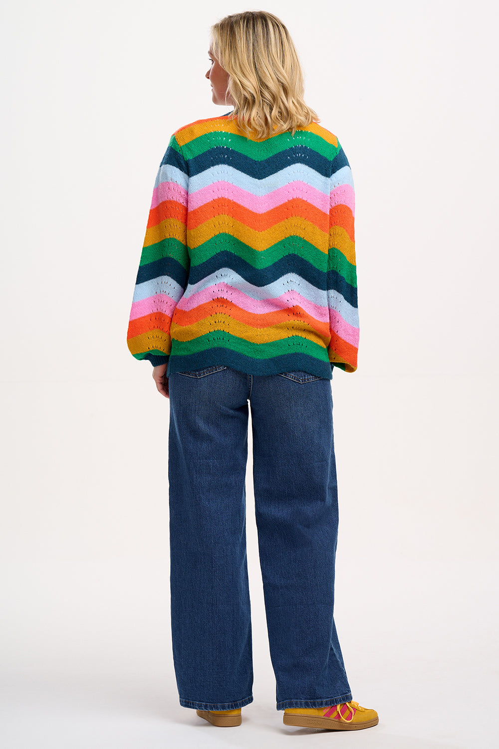 Bella Cardigan | Multi Rainbow Waves