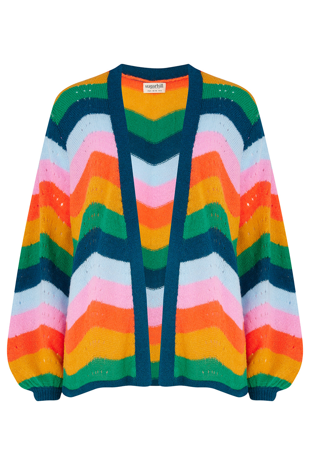 Sugarhill Brighton Bella Cardigan | Multi Rainbow Waves