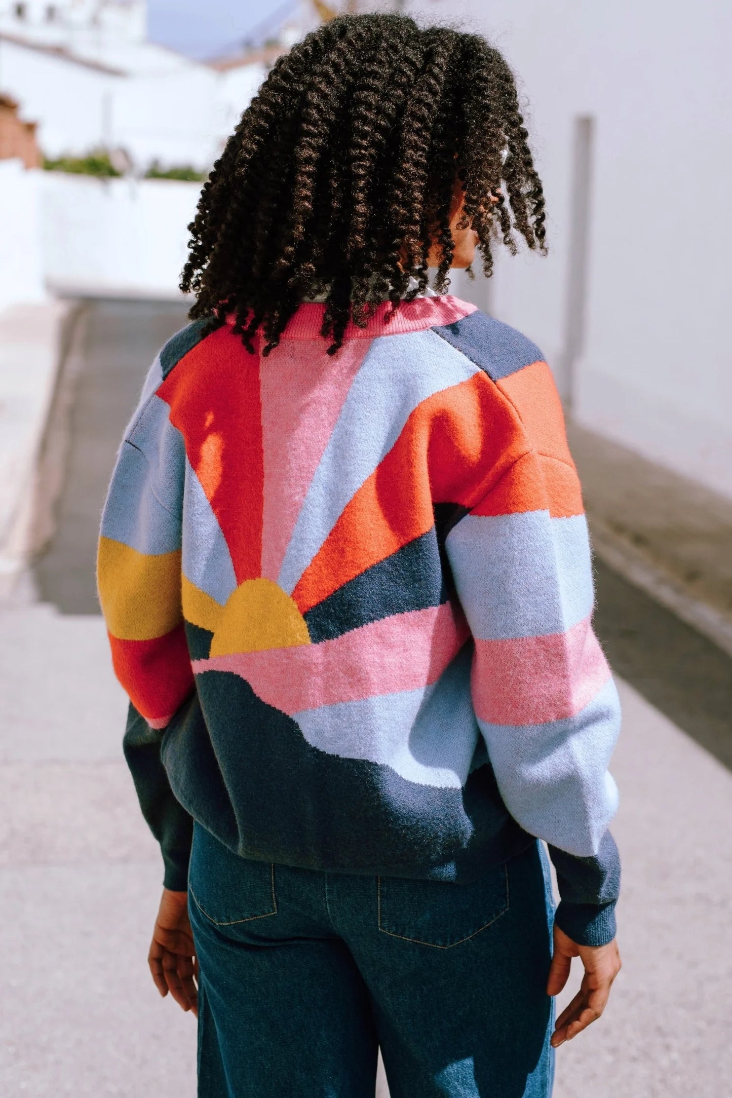 Solana Knitted Bomber | Multi Sunrays