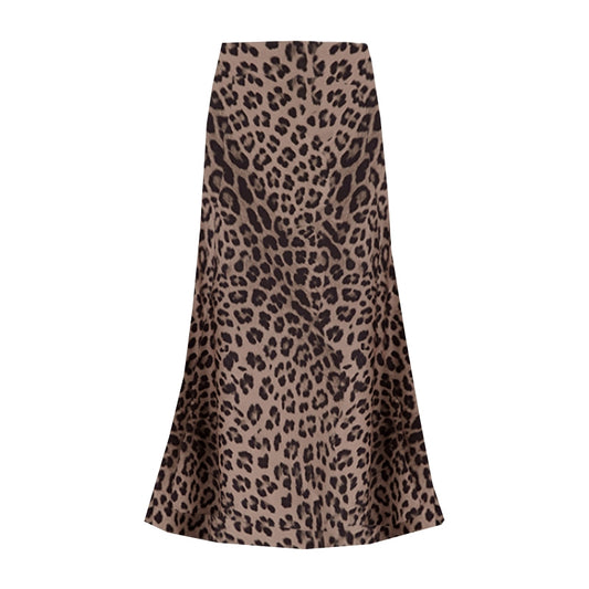 Satin Slip Skirt | Leopard