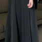 Long Length Satin Skirt in Black