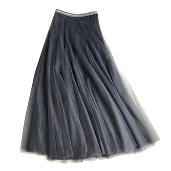 Tulle Layer Skirt in Charcoal Grey