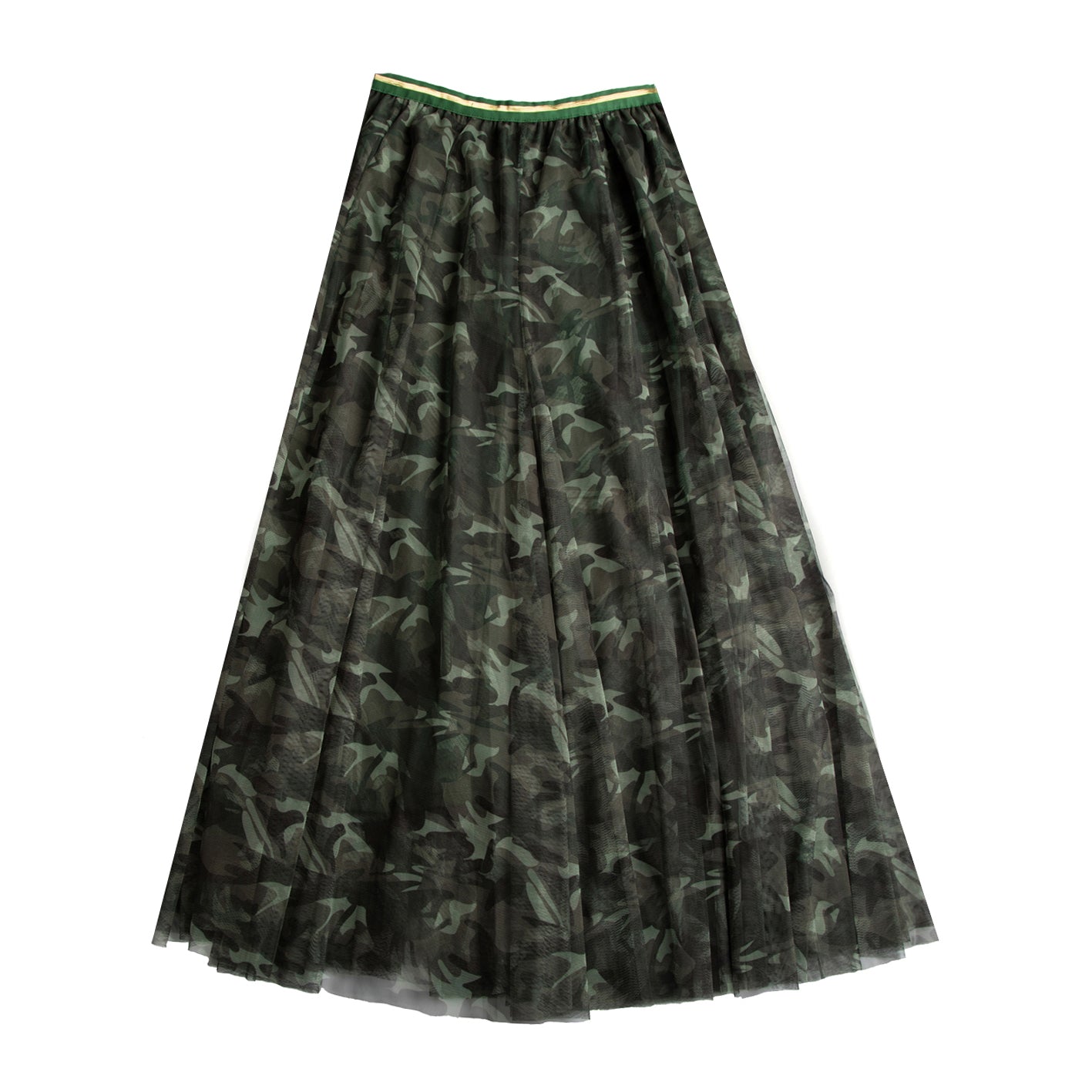 Tulle Layer Skirt | Khaki Camo Print