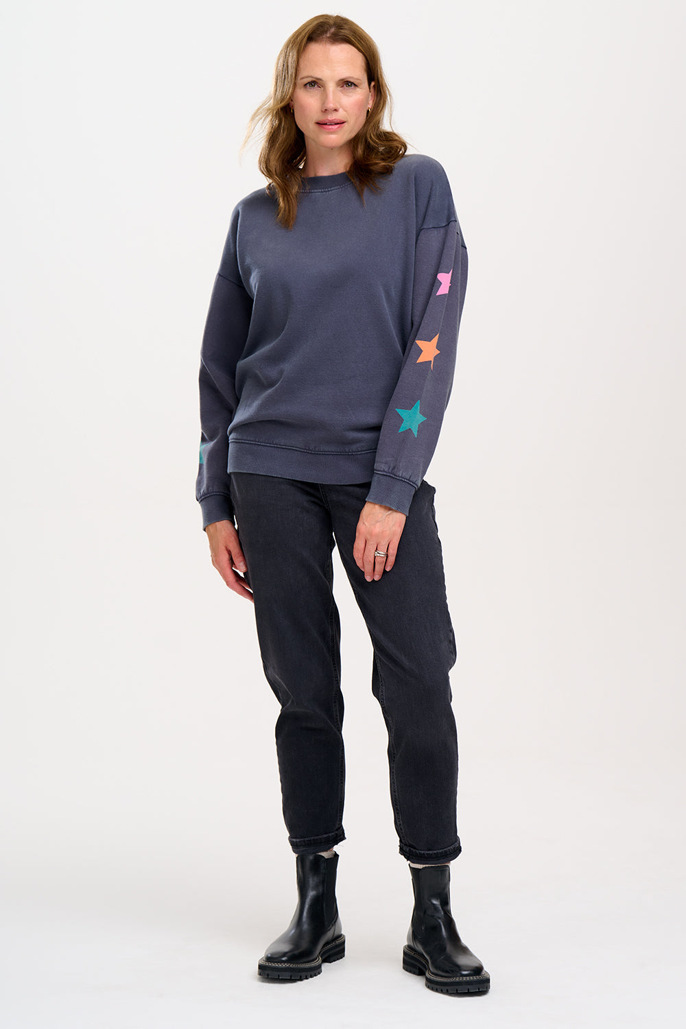 Eadie Relaxed Sweatshirt | Star Sleeve