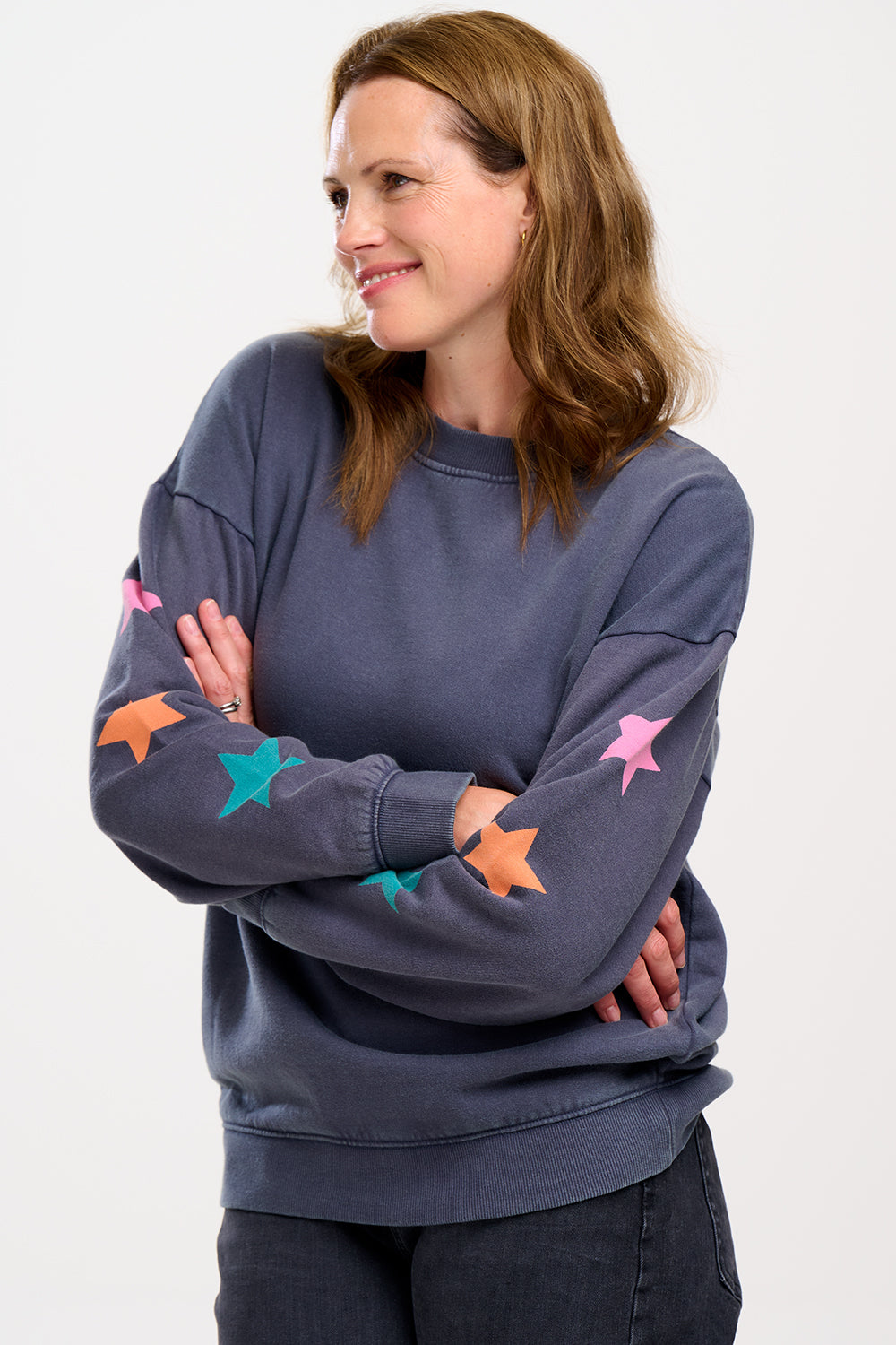 Eadie Relaxed Sweatshirt | Star Sleeve