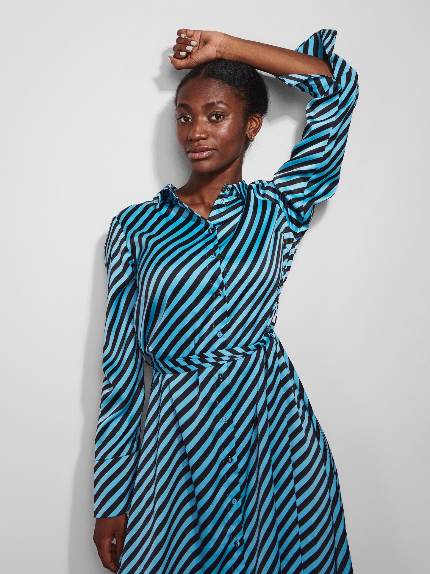 YAS Atoll Long Sleeve Stripe Shirt Dress