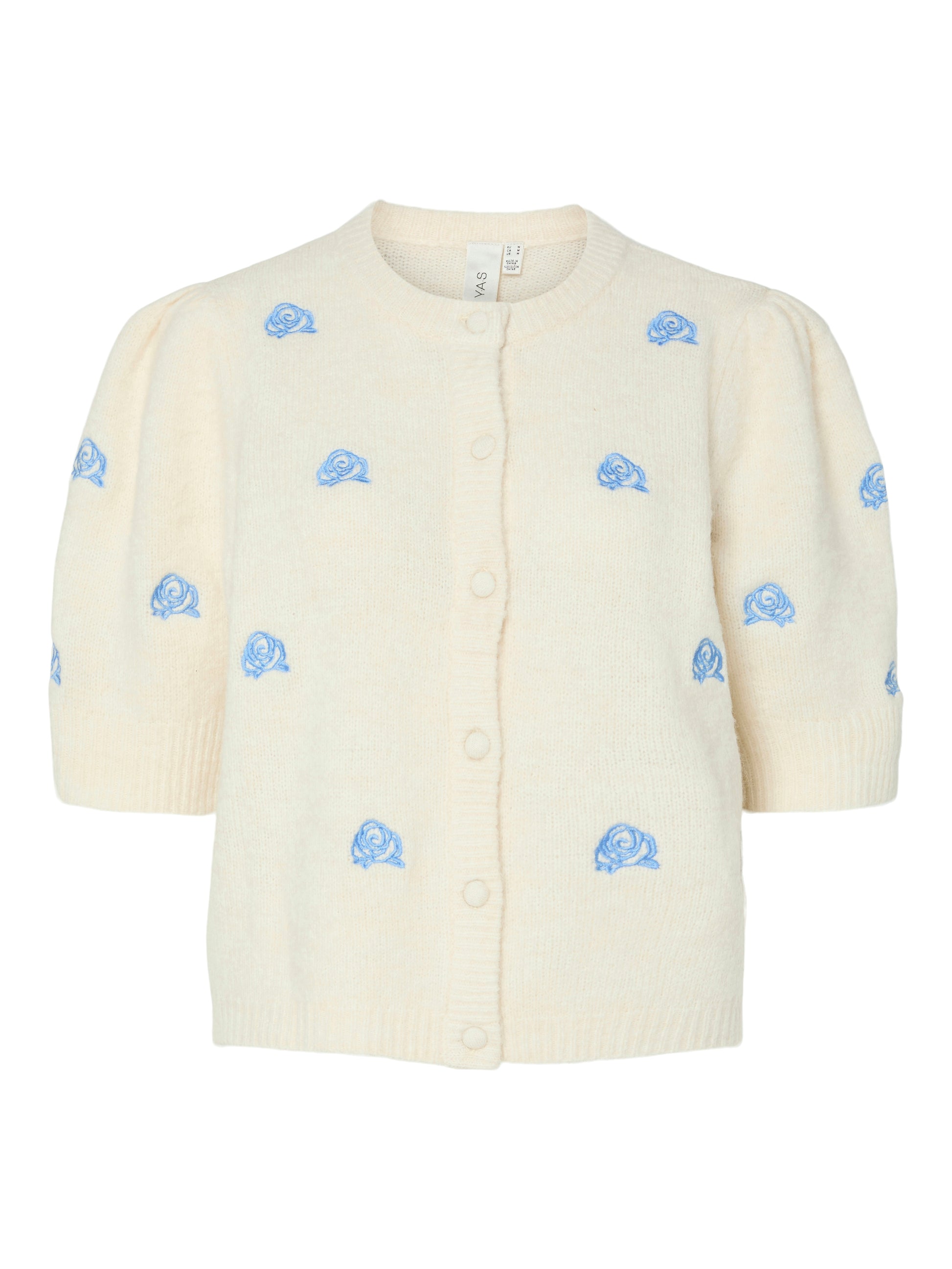 YASAnne Short Sleeve Embroidery Knit Cardigan | Birch Provence