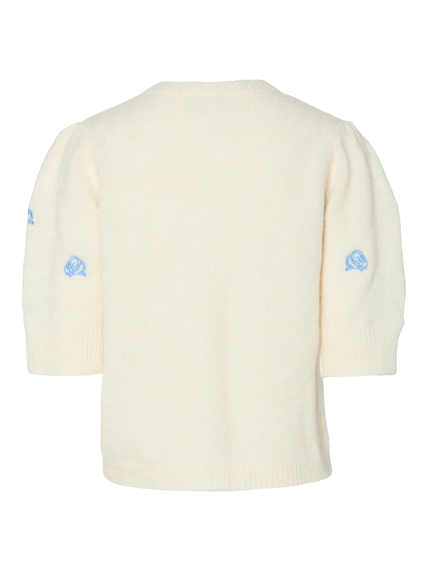 YAS Anne Short Sleeve Embroidery Knit Cardigan | Birch Provence