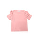 T-Shirt Top with Rouched Sleeves | Pink