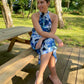 Rachelle Floral Midi Skirt | Royal Blue