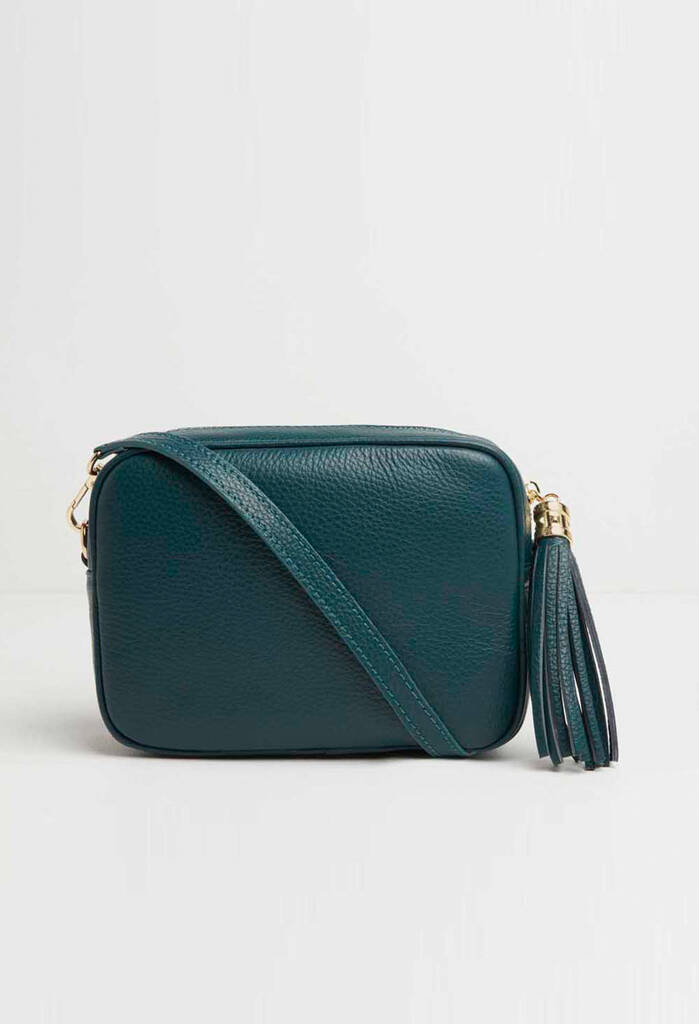 Leather Cross Body Bag | Dark Green