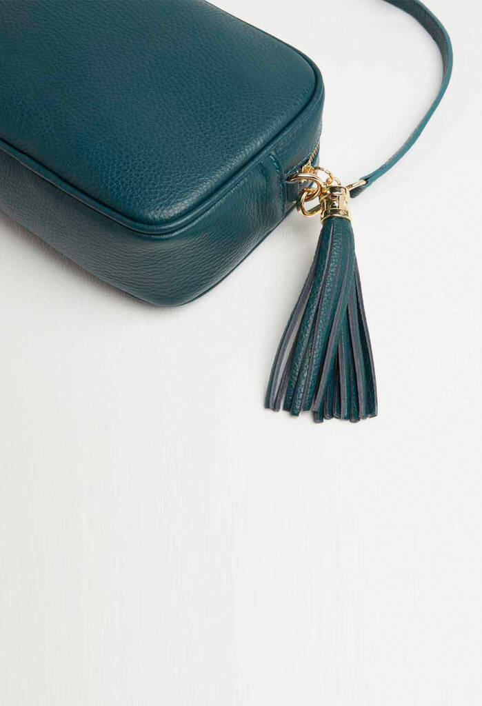 Leather Cross Body Bag | Dark Green