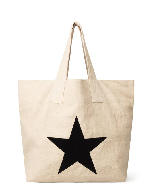 Chalk Sammy Shopper with Giant Star in Natural