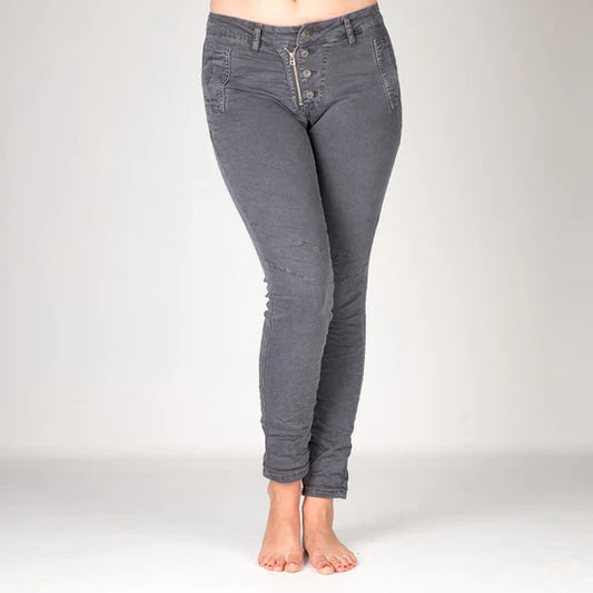 Melly & Co 4 Button Jeans in Charcoal