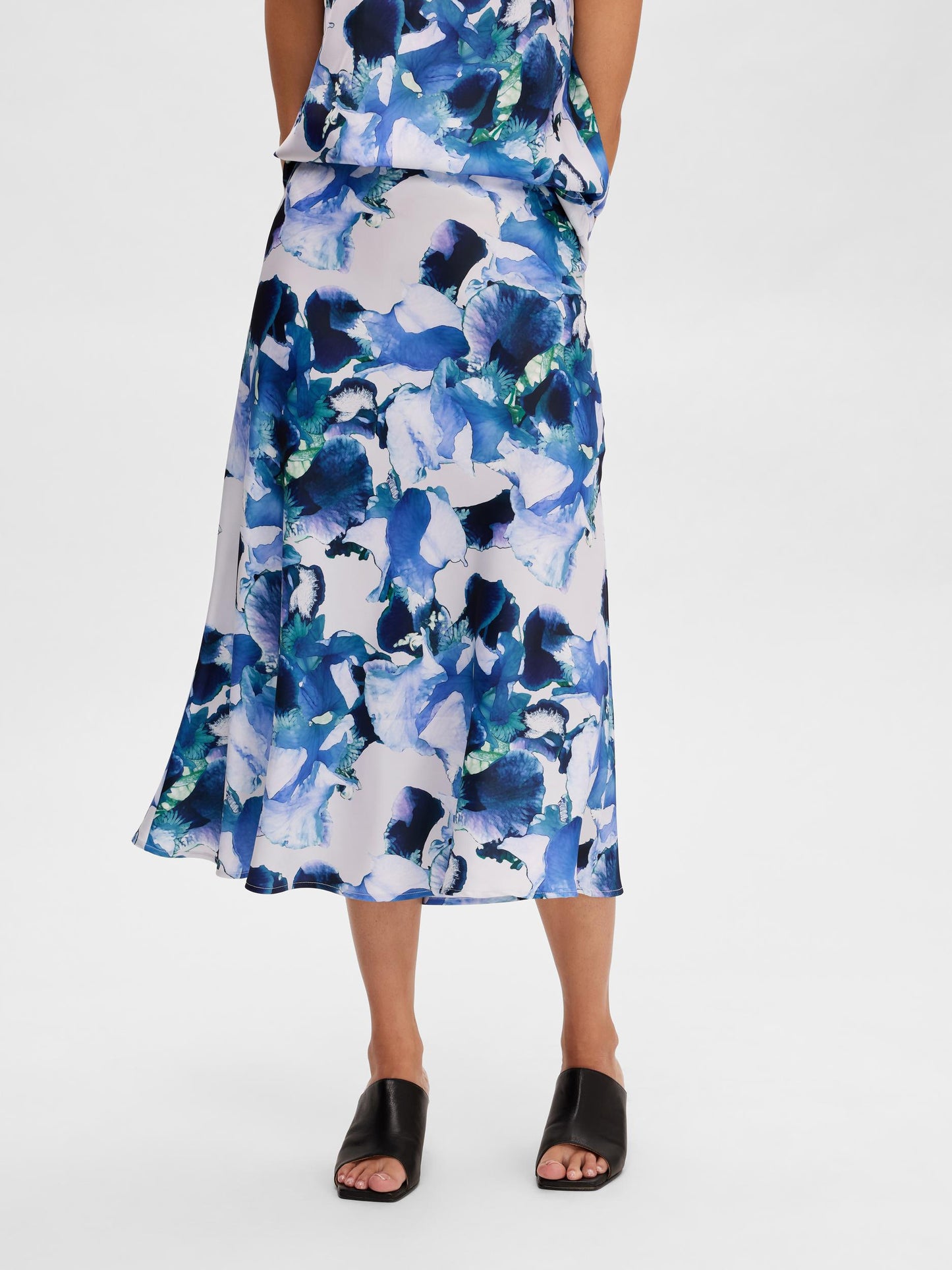 Rachelle Floral Midi Skirt | Royal Blue