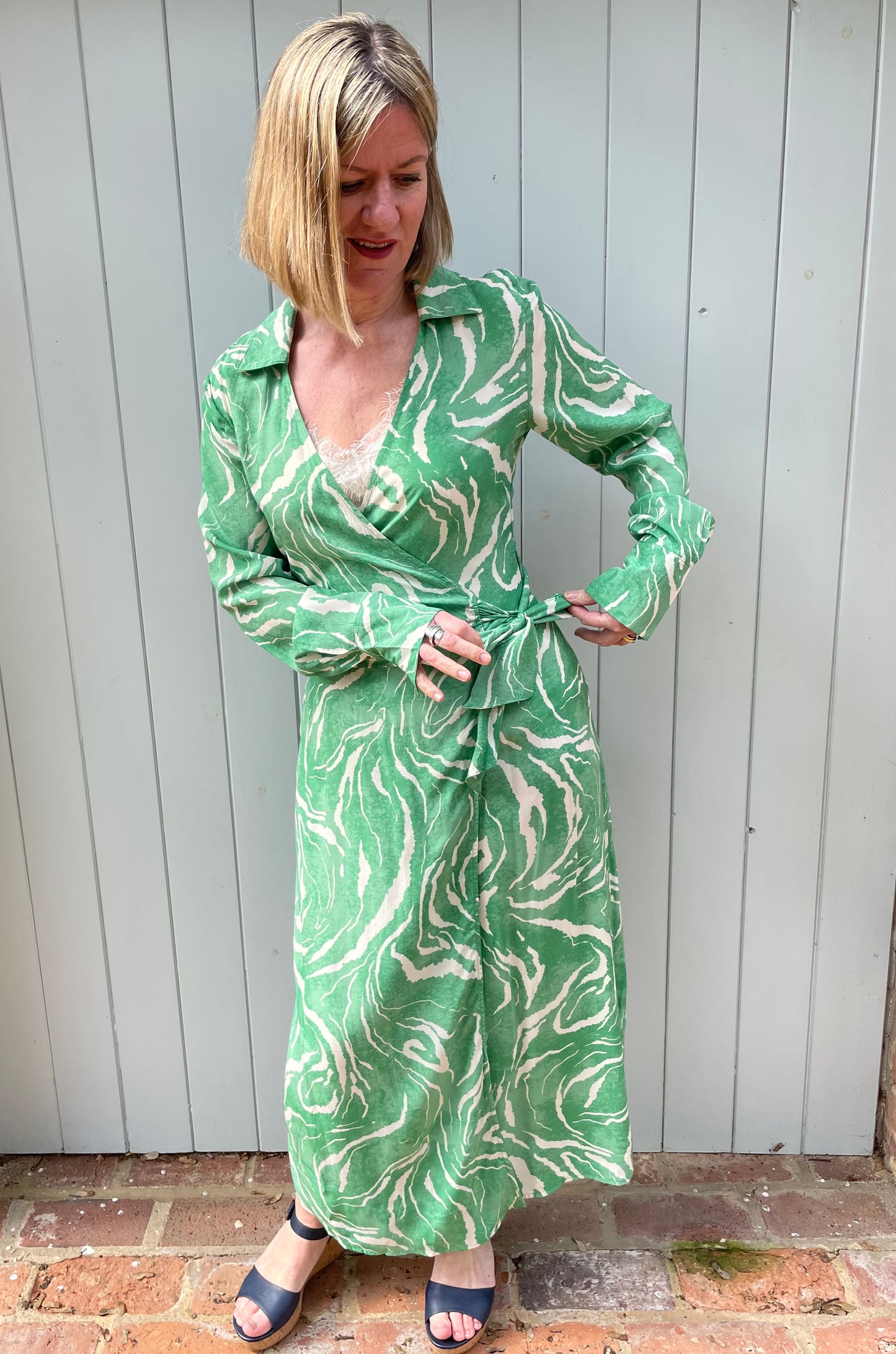 Sirine Midi Wrap Dress | Absinthe Green