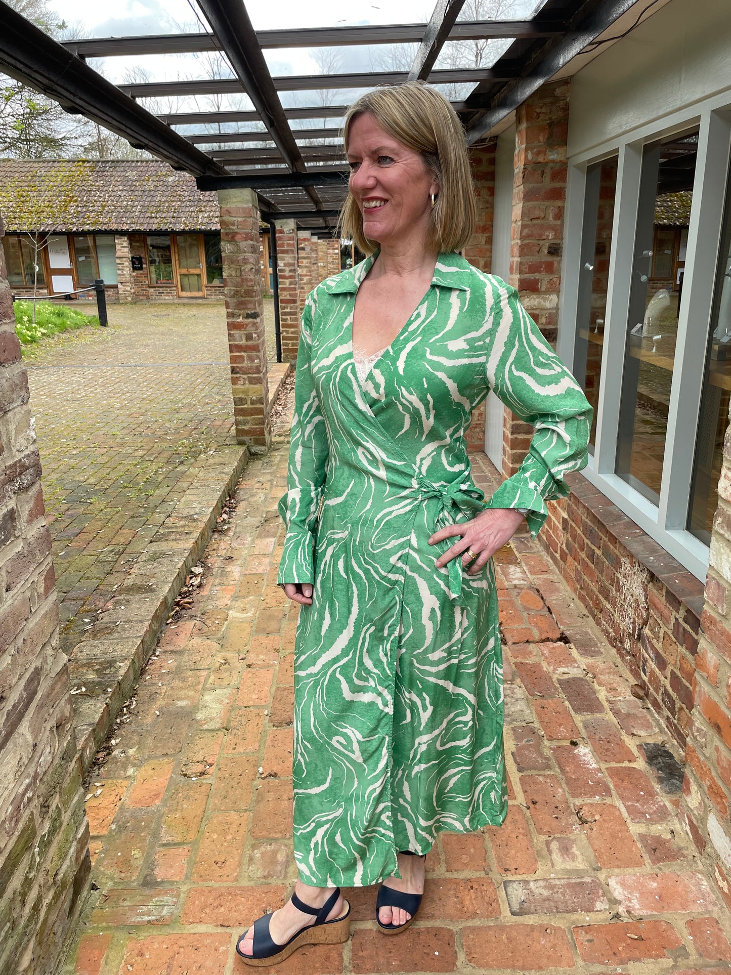 Sirine Midi Wrap Dress | Absinthe Green