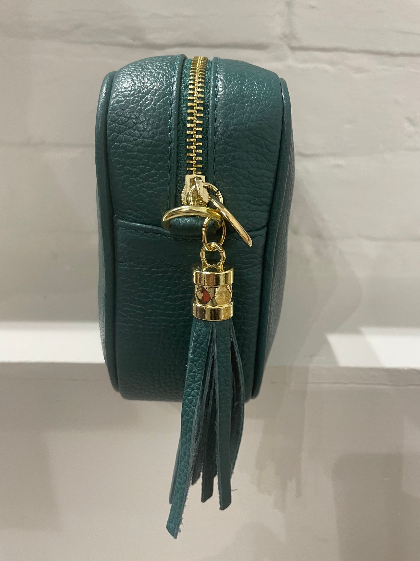 Leather Cross Body Bag | Dark Green